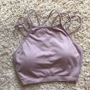 Fabeletics high neck sports bra. Lilac
